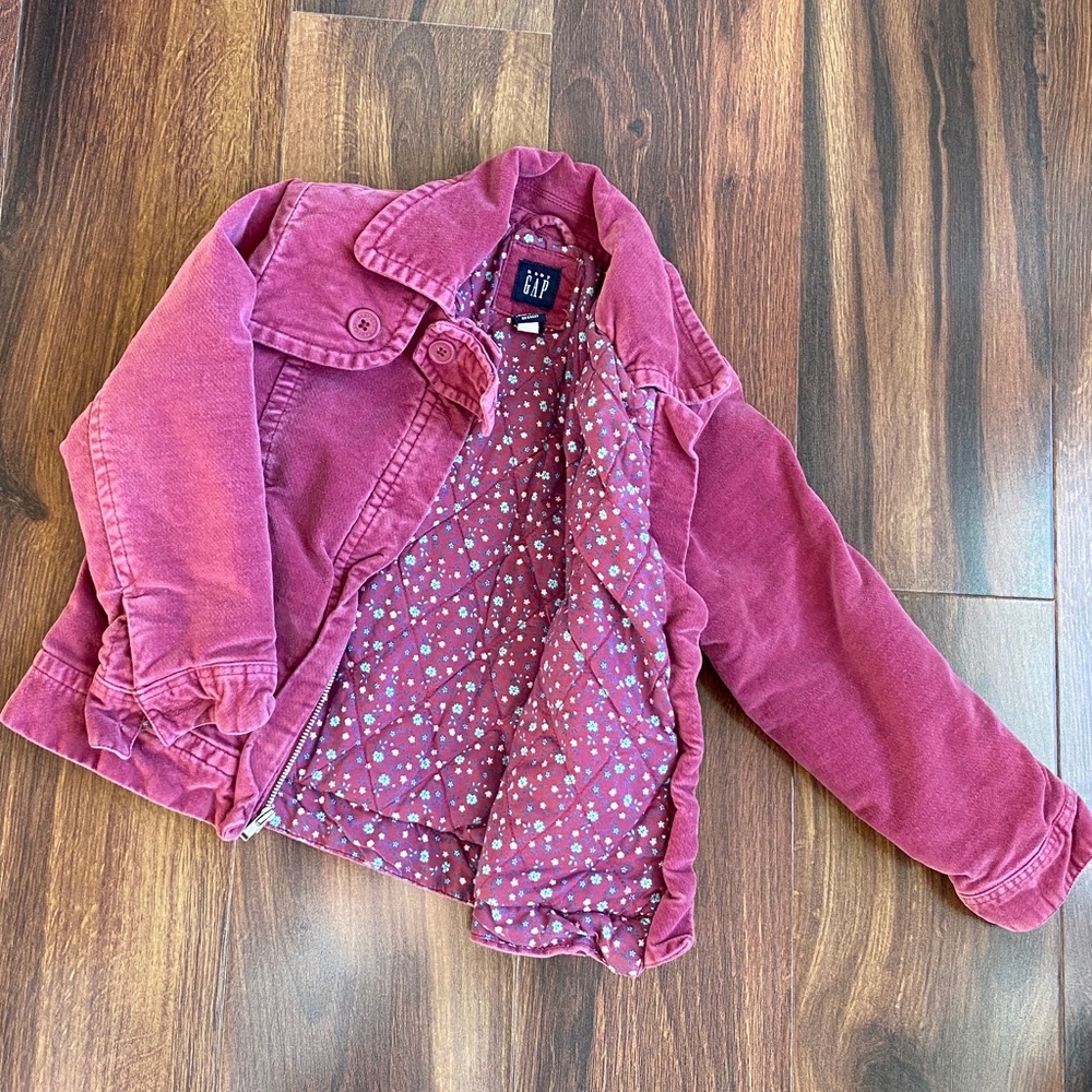 Y2K Baby GAP Lined Velour Moto Style Jacket Pinkish Purple